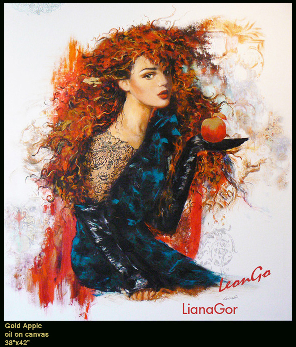 Liana Gor - Gold Apple - Oil on Canvas